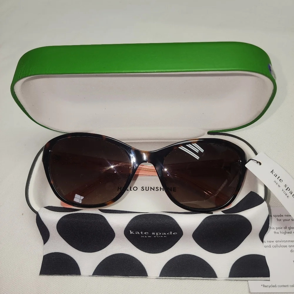NWOT Kate Spade GOLDA/G/S 086/HA Sunglasses With HARD CASE AND DUST CLOTH